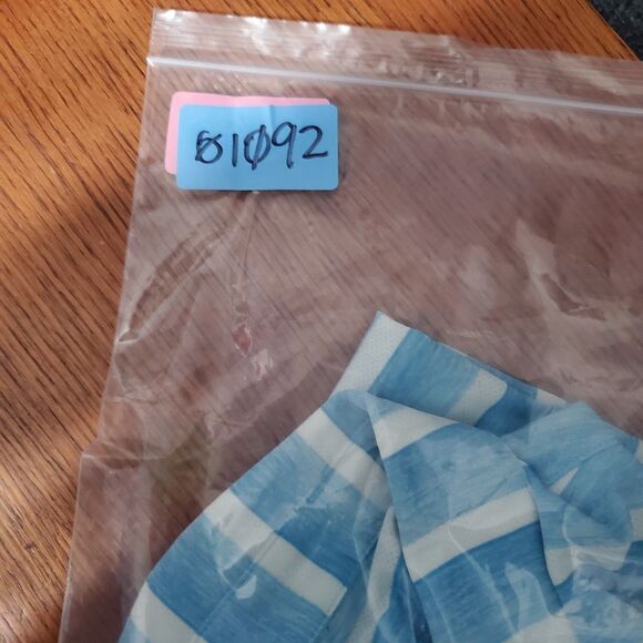 Adidas Two Color Stripe Polo Shirt Mens Medium Blue White Golf Outdoor Athletic - Picture 13 of 13